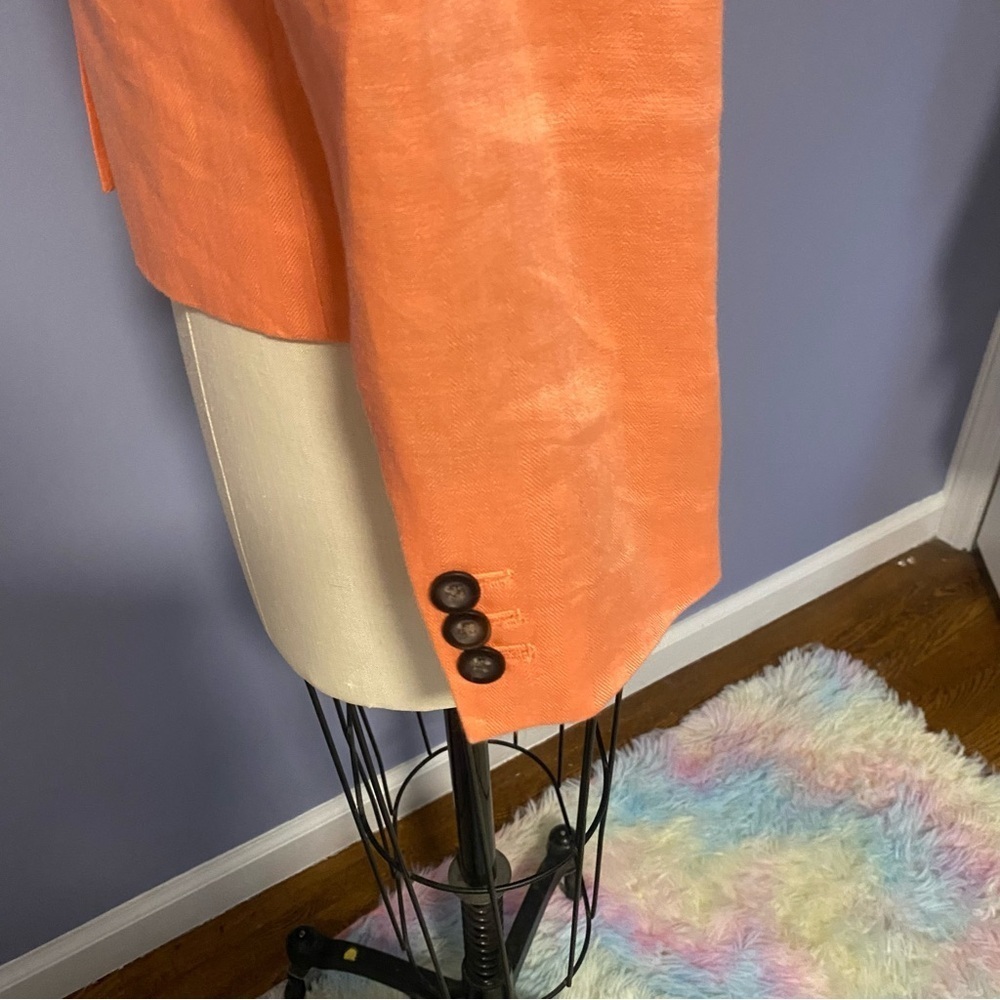 J.Crew Light Orange Linen Blazer Women’s 4 Classic Tailored Jacket - Picture 5 of 12